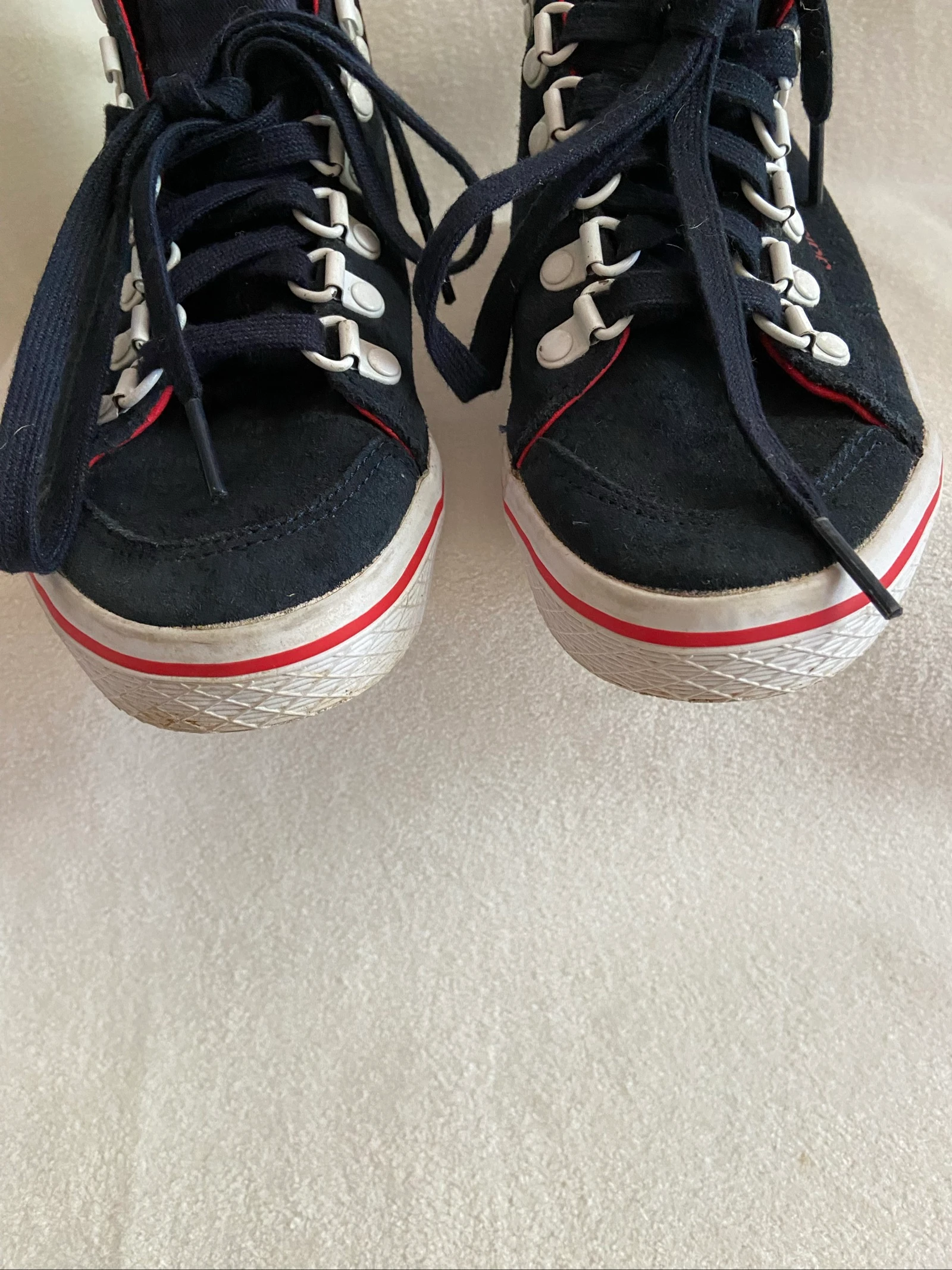 Adidas hoge basket•suède effect•veters aan de voorkant•marineblauw•36,5• – photo 5